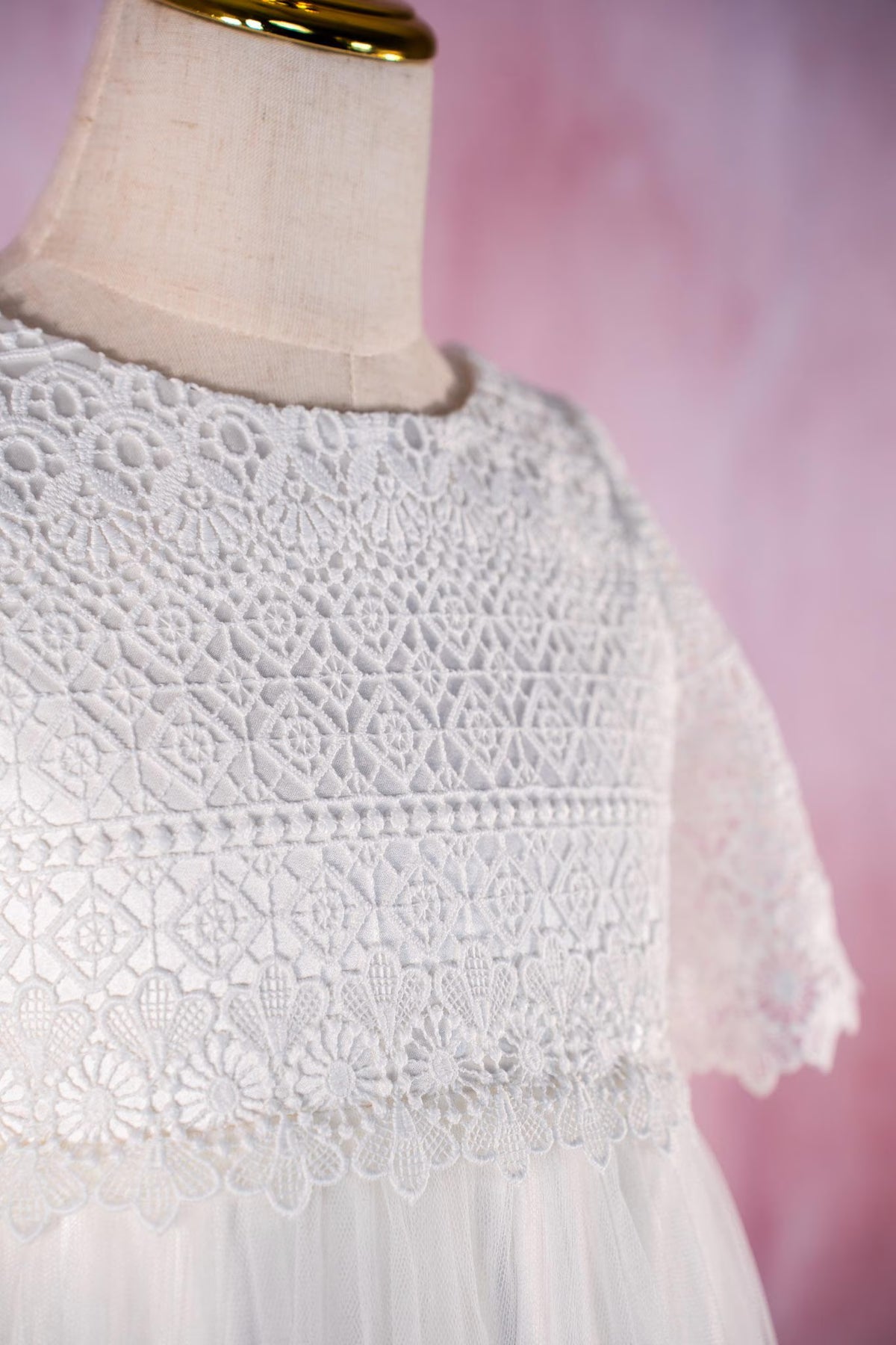 Elena Style - Ivory Lace First Communion Dress: Elegant Tulle Flower Girl Gown