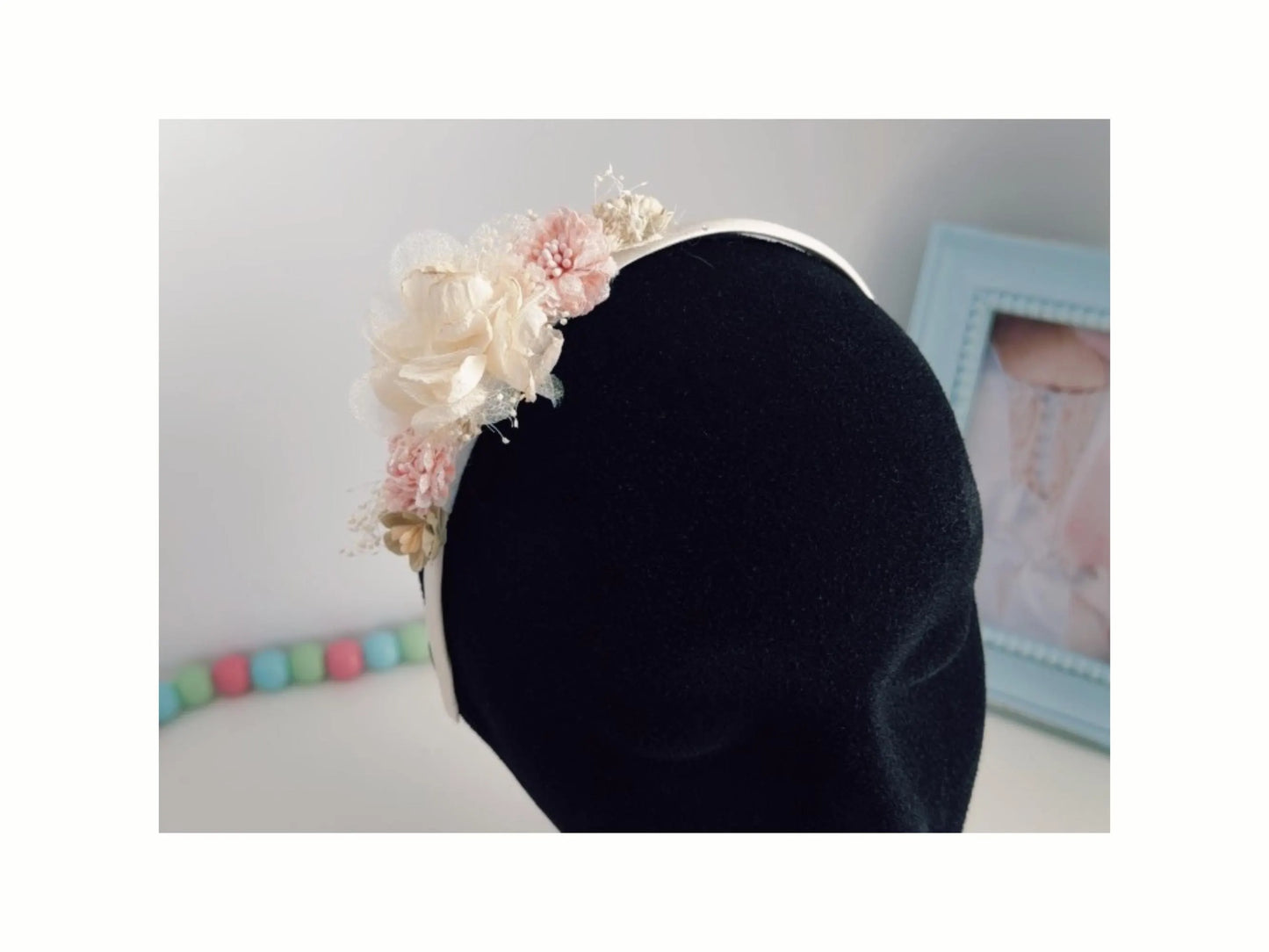 First Communion Hair Accessory, Flower Girl Headband, Baptism Headpiece for Girls, Spring Flowers