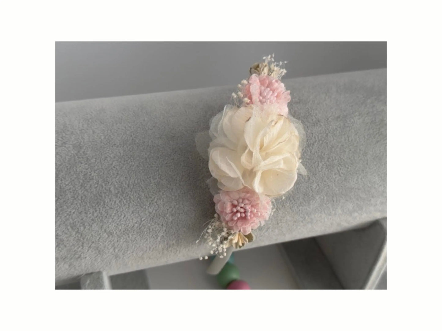 First Communion Hair Accessory, Flower Girl Headband, Baptism Headpiece for Girls, Spring Flowers