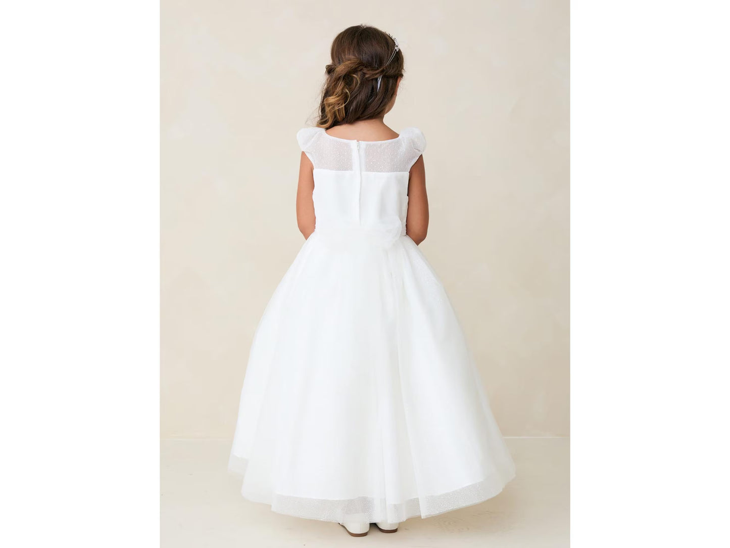 Sofi Style First Communion Dress for Girls, Glitter Mesh Flower Girl Dress