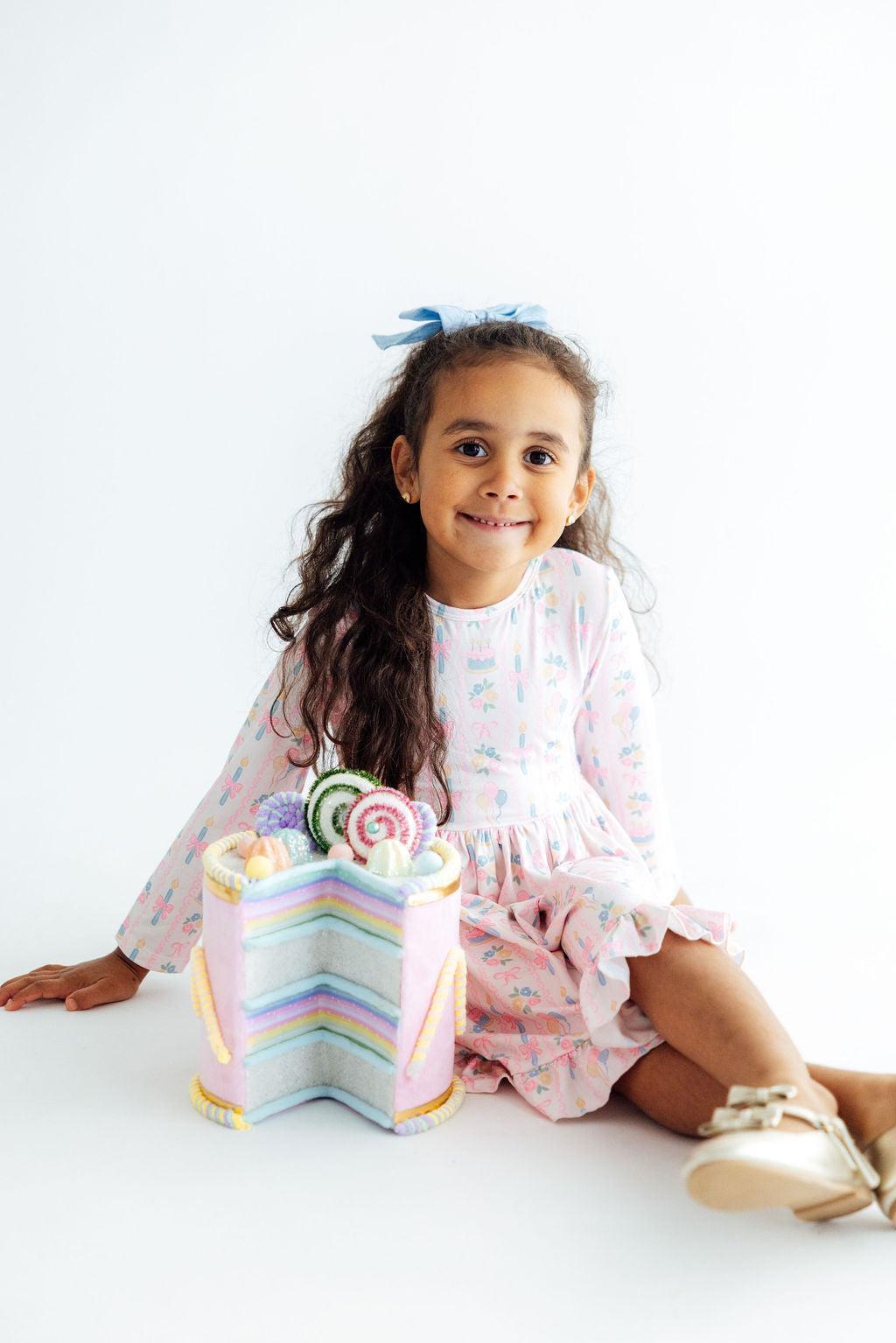 Long Sleeve Ruffle Twirl Dress for Girls | Twirly Party &amp; Special Occasion Dresses