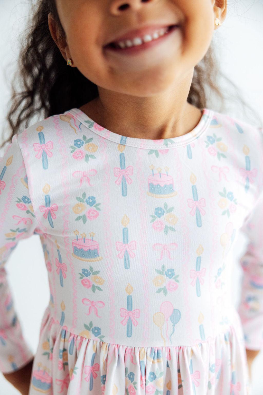 Long Sleeve Ruffle Twirl Dress for Girls | Twirly Party &amp; Special Occasion Dresses