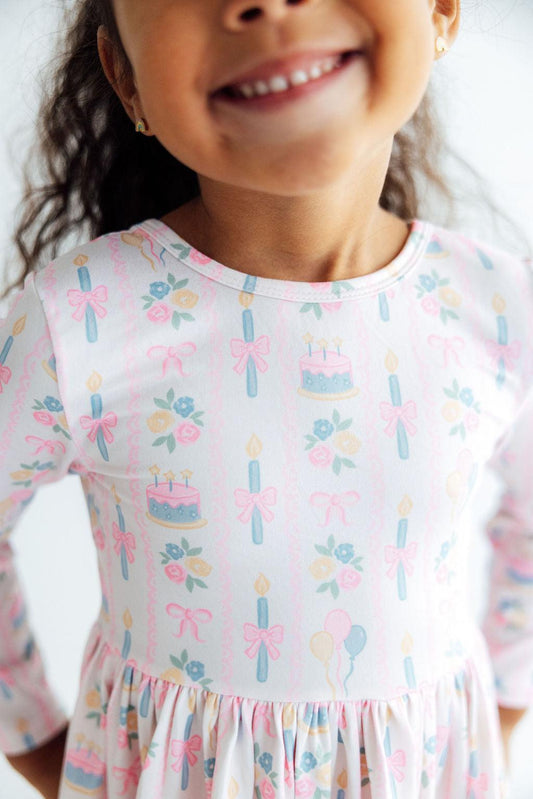 Long Sleeve Ruffle Twirl Dress for Girls | Twirly Party &amp; Special Occasion Dresses